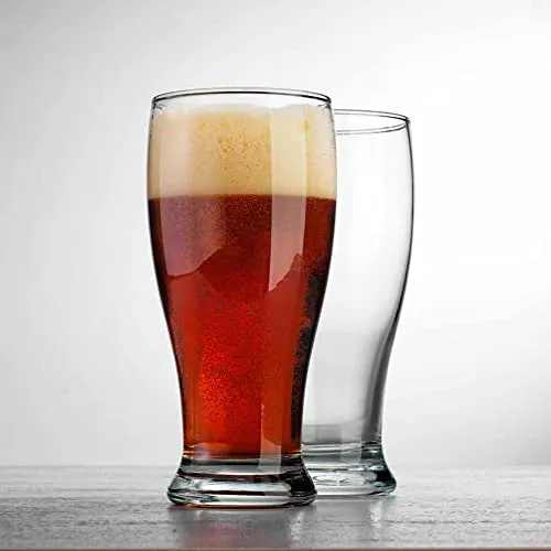 Premium Pilsner 19.25 Oz Beer Glasses Set Of 4 Pint Glasses By Glaver's, Tall Designed European Glass Tumbler Cups. For Bar, Cocktails, Beer, Soda, Juice, Beverages, Wheat, Ideal Gift For Men.