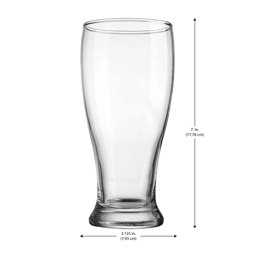 Premium Pilsner 19.25 Oz Beer Glasses Set Of 4 Pint Glasses By Glaver's, Tall Designed European Glass Tumbler Cups. For Bar, Cocktails, Beer, Soda, Juice, Beverages, Wheat, Ideal Gift For Men.