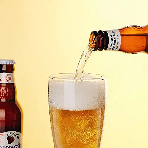Pilsner Craft Beer Glasses with Beer Bottle Opener 16oz Beer Glasses Beer Glass Set Bar Glassware Pint Beer Glass Beer Glasses for Men Set of 4