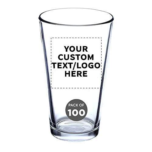 DISCOUNT PROMOS Beer Pint Glasses 16 Ounce Set of 100, Bulk Heavy Duty Glassware for Restaurant, Bar, Clear