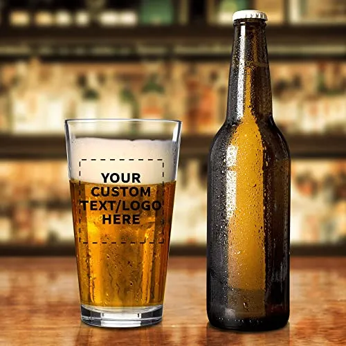 DISCOUNT PROMOS Beer Pint Glasses 16 Ounce Set of 100, Bulk Heavy Duty Glassware for Restaurant, Bar, Clear