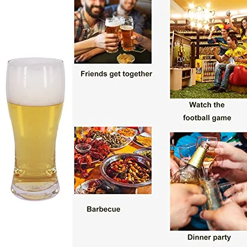 BPFY 16oz Beer Glasses Set of 6 Pilsner Beer Glass Craft Beer Glasses Beer Glassware Cup Bar Beer Glasses Pub Beer Glasses Classic Beer Glasses for Men
