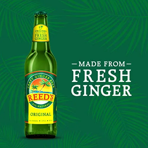 Reed's, Original Ginger Beer, Great Tasting All Natural Craft Ginger Beer with Fresh Ginger Root (12OZ Bottle)