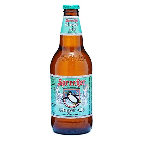 Sprecher Ginger Ale, Fire-Brewed Gourmet Craft Soda, Glass Bottle, 16oz, 12 Pack