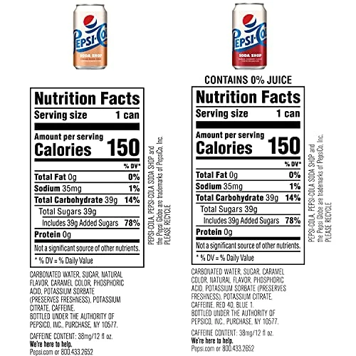 Pepsi-Cola Soda Shop, Cream Cola & Black Cherry Cola Variety Pack, 12oz Cans (18 Pack)