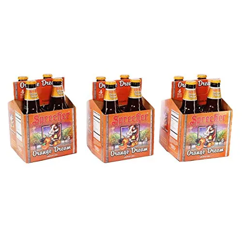 Sprecher Orange Dream, Fire-Brewed Craft Soda, Glass Bottle, 16oz, 12 Pack