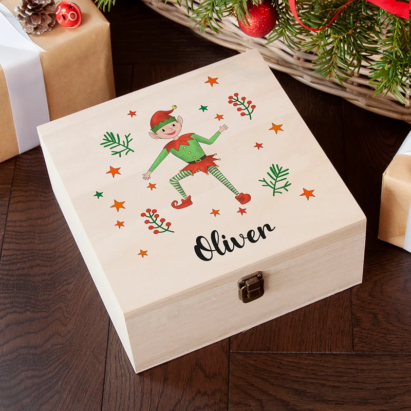 Personalised Personalised Boy Elf Christmas Eve Box