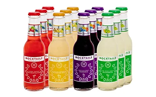 **The Official Cocktails of Dry January** - Mocktails Uniquely Crafted Alcohol Free Variety Pack | Non-Alcoholic Cocktail, Low Calorie, Non-GMO, Vegan Alternative | 6.8 Fluid Ounce (Pack of 12)