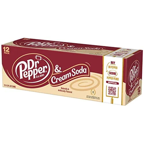 Dr Pepper & Cream Soda, 12 fl oz cans, 12 pack