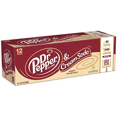 Dr Pepper & Cream Soda, 12 fl oz cans, 12 pack
