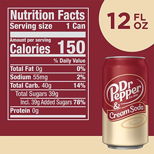 Dr Pepper & Cream Soda, 12 fl oz cans, 12 pack