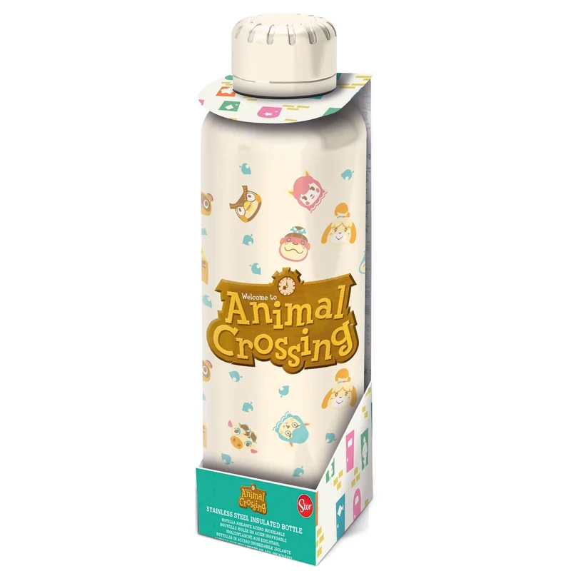 Animal Crossing Edelstahl-Trinkflasche Logo