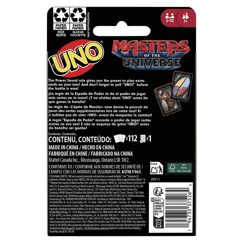 Masters of the Universe 2026 Movie UNO Kartenspiel