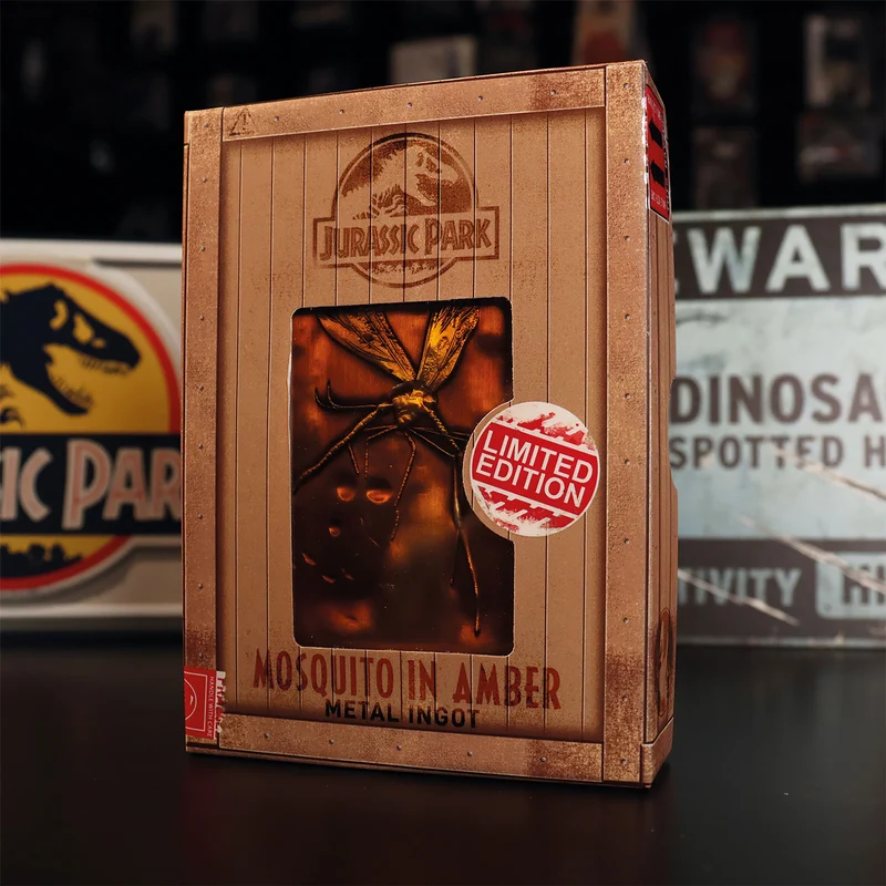 Jurassic Park - Moskito in Amber Metallbarren Replik limitiert