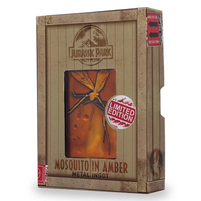 Jurassic Park - Moskito in Amber Metallbarren Replik limitiert