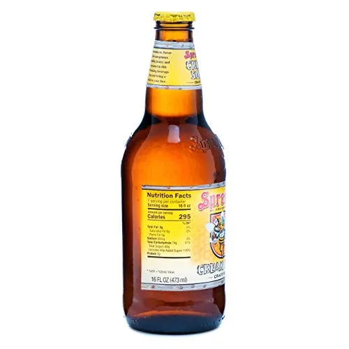 Sprecher Cream Soda, Fire-Brewed Craft Soda, Glass Bottle, 16oz, 12 Pack