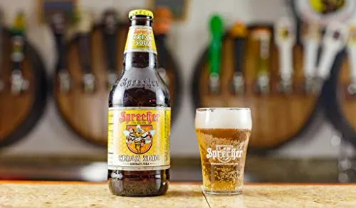 Sprecher Cream Soda, Fire-Brewed Craft Soda, Glass Bottle, 16oz, 12 Pack