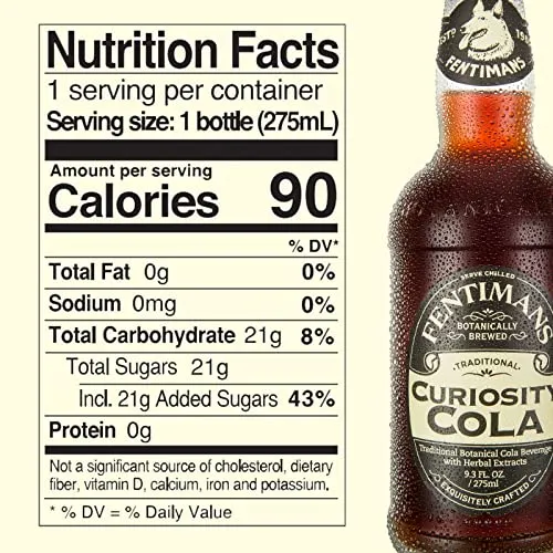 Fentimans Curiosity Cola - Healthy Soda, All Natural Soda, Botanically Brewed, No Artificial Flavors, Preservatives, or Sweeteners, Craft Soda - Curiosity Cola, 9.3 Ounce (Pack of 24)