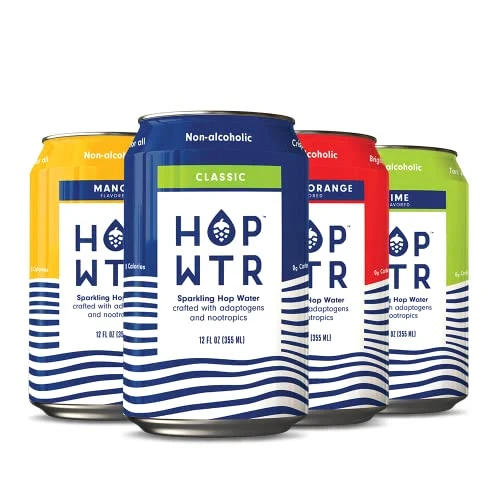 HOP WTR - Sparkling Hop Water - Variety Pack (12 Pack) - NA Beer, No Calories or Sugar, Low Carb, With Adaptogens and Nootropics for Added Benefits (12 oz Cans)