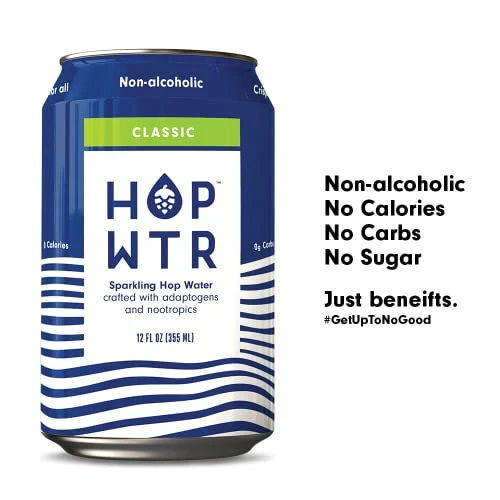 HOP WTR - Sparkling Hop Water - Variety Pack (12 Pack) - NA Beer, No Calories or Sugar, Low Carb, With Adaptogens and Nootropics for Added Benefits (12 oz Cans)