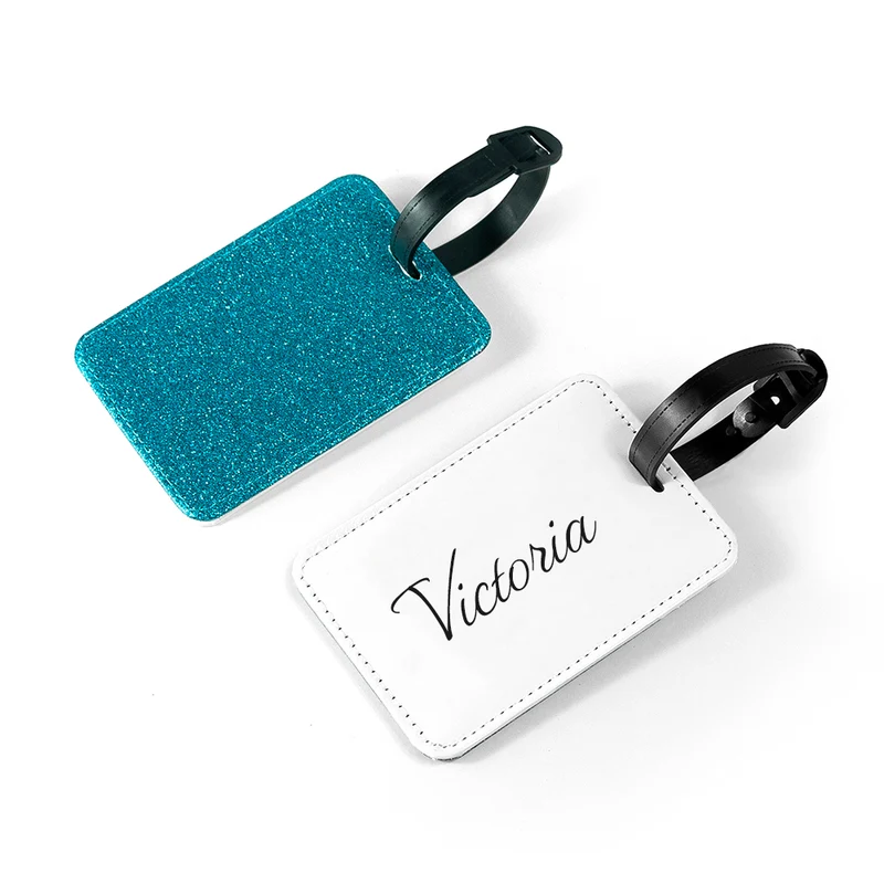 Personalised Personalised Blue Glitter School Bag Tag
