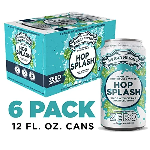 SIERRA NEVADA BREWING Hop Splash Sparkling Hop-Infused Water Non-Alcoholic 6pk Cans, 12 FZ