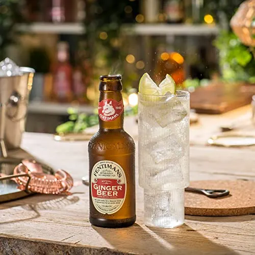 Fentimans Ginger Beer - Ginger Beer Non Alcoholic, Bontanically Brewed Ginger Beer, Natural Soda, Made with Natural Ginger Root, No Artifical Flavors, Preservatives, or Colors - Ginger Beer Soda, 9.3 Fl Oz (Pack of 4)