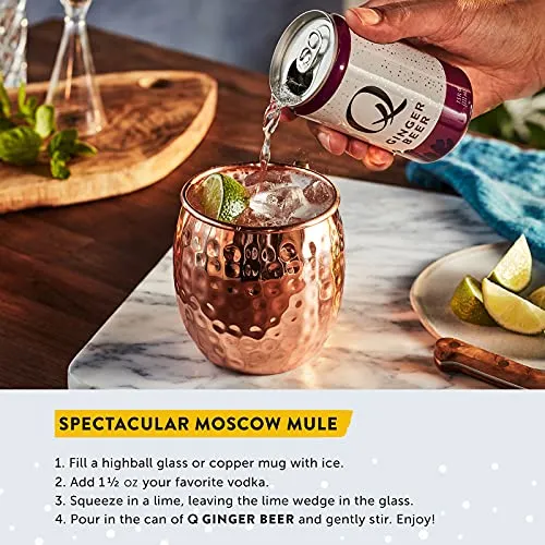 Q Mixers Premium Ginger Beer: Real Ingredients & Less Sweet, 7.5 Fl oz per can, 24 Cans