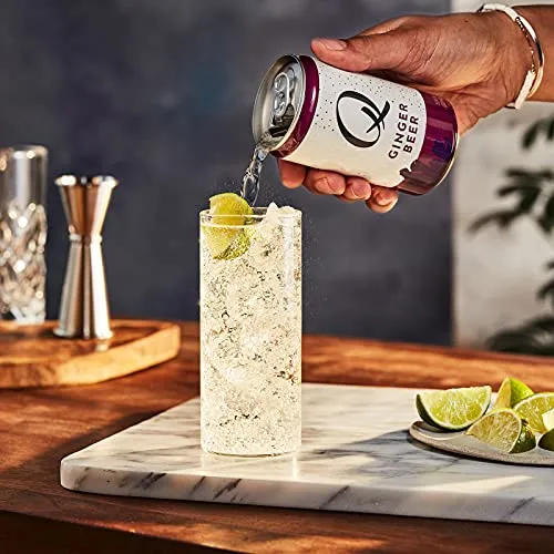 Q Mixers Premium Ginger Beer: Real Ingredients & Less Sweet, 7.5 Fl oz per can, 24 Cans