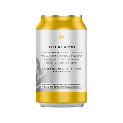 Partake Brewing Non Alcoholic Craft Brew, Blonde, 24 Pack - 12 Ounce Cans, Low Calorie, All Natural Ingredients