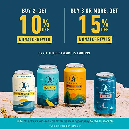 Athletic Brewing Company Craft Non-Alcoholic Beer - 12 Pack x 12 Fl Oz Cans - Upside Dawn Craft Golden - Low-Calorie, Award Winning - Subtle Aromas with Floral and Earthy Notes