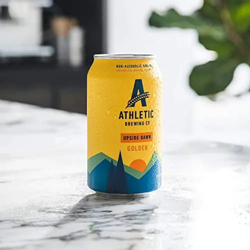 Athletic Brewing Company Craft Non-Alcoholic Beer - 12 Pack x 12 Fl Oz Cans - Upside Dawn Craft Golden - Low-Calorie, Award Winning - Subtle Aromas with Floral and Earthy Notes
