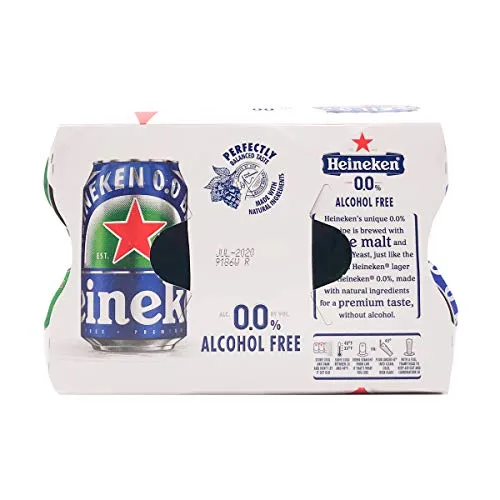 Heineken, Non Alcoholic 0.0 Lager, 6pk, 11.2 Fl Oz Cans