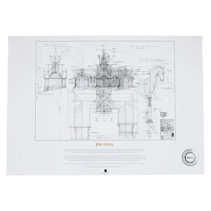 Herr der Ringe Bauplan Kunstdruck The Stable of Edoras 59 x