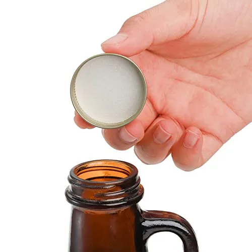 ZEAYEA 3 Pack Glass Growler, 32 oz Amber Glass Jug with Lids and Handle, Great for Beer, Home Brewing, Kombucha, Cider, Soda, Distilled Water