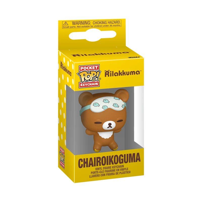 Rilakkuma- Chairoikoguma Sleepy Funko Pop Schlüsselanhänger