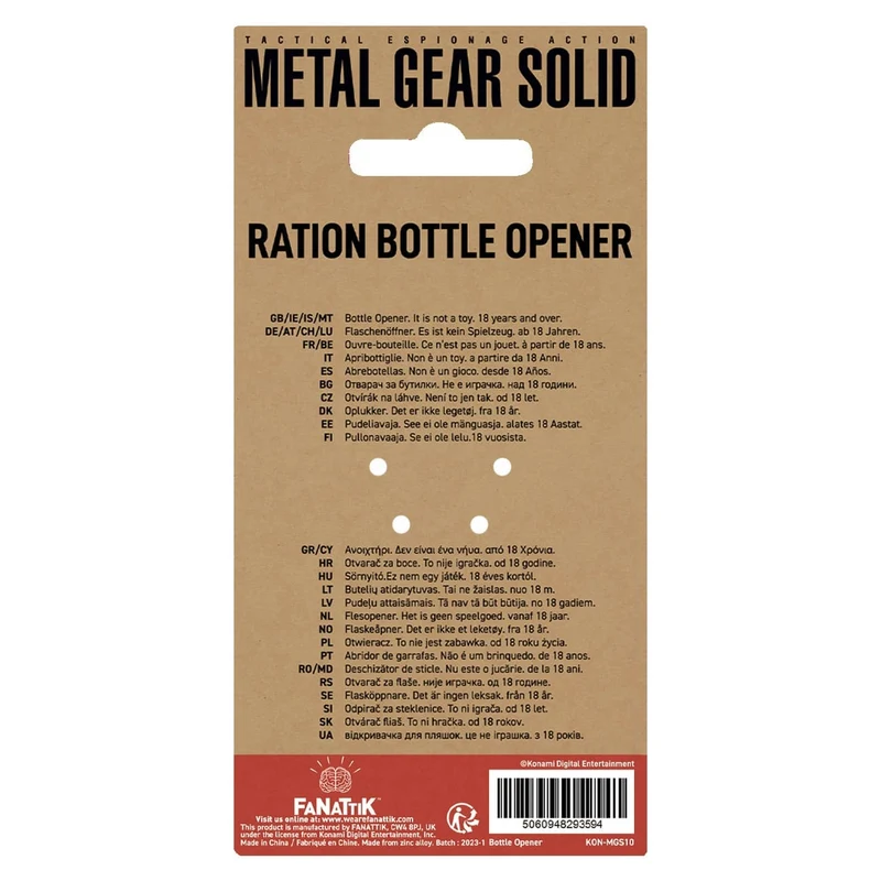 Metal Gear Solid Flaschenöffner Solid Ration 8 cm