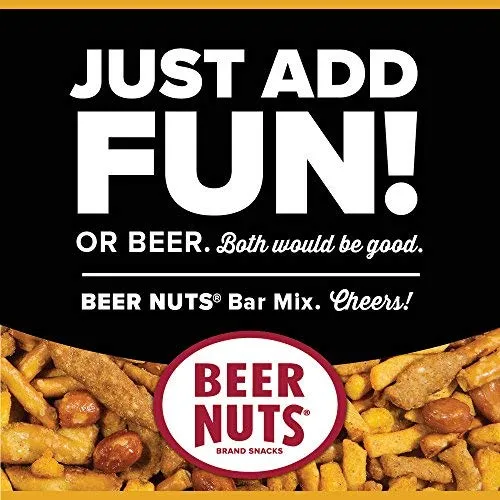 BEER NUTS Original Bar Mix - 32 oz Resealable Bag (Pack of 2), Pretzels, Cheese Sticks, Sesame Sticks, Roasted Corn Nuts, and Original Peanuts