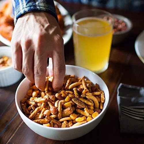 BEER NUTS Original Bar Mix - 32 oz Resealable Bag (Pack of 2), Pretzels, Cheese Sticks, Sesame Sticks, Roasted Corn Nuts, and Original Peanuts