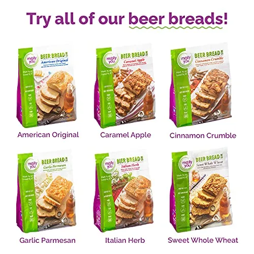 Molly & You Garlic Parmesan Beer Bread Mix (Pack of 1) - Gourmet, Artisan Bread Kit - No Bread Machine Needed - Just Add Beer or Soda