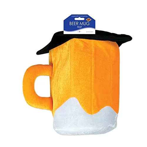 Plush Beer Mug Hat Party Accessory (1 count)