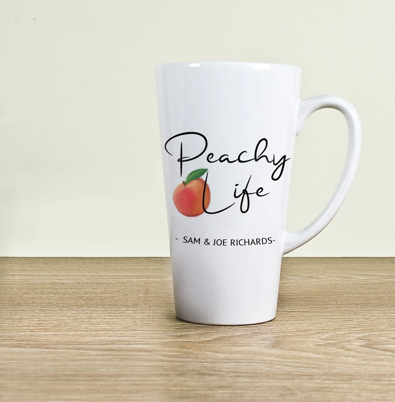 Personalised Peachy Life Latte Mug