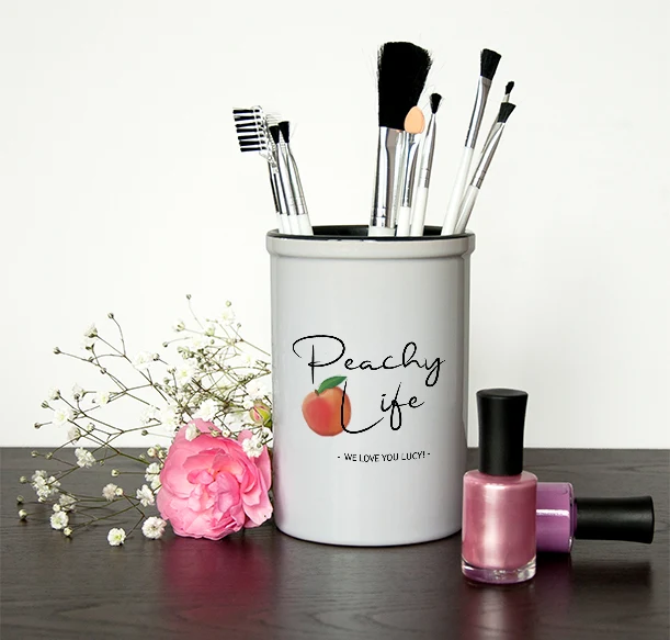Personalised Peachy Life Brush Holder
