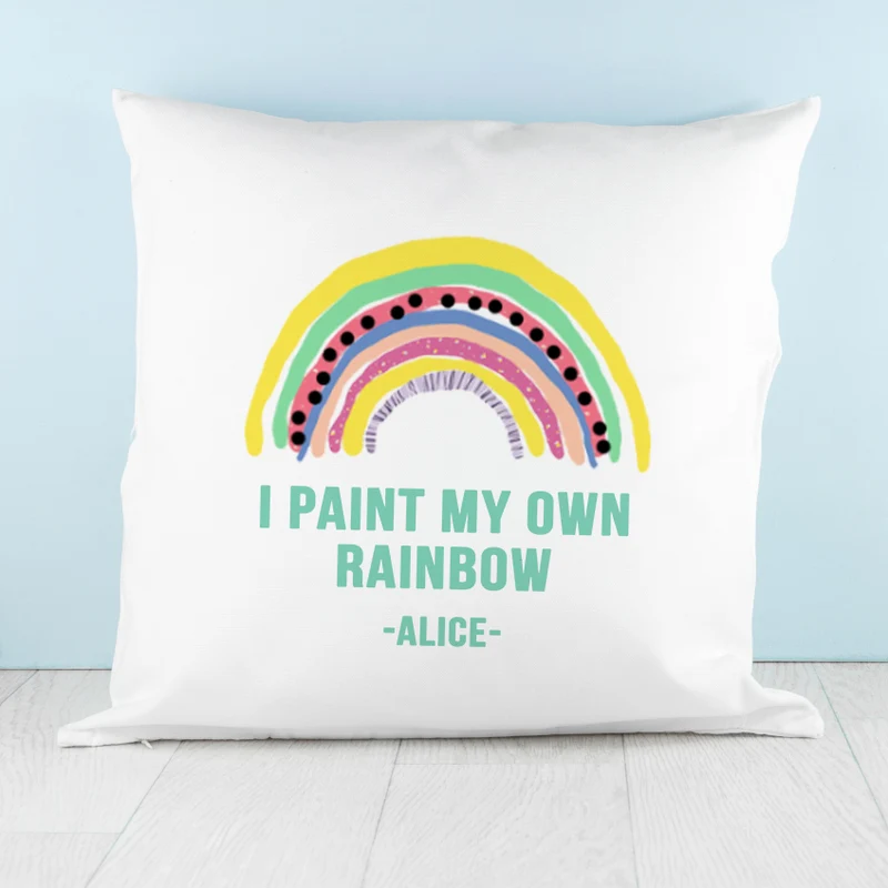 Personalised My Own Rainbow Square Cushion Cover