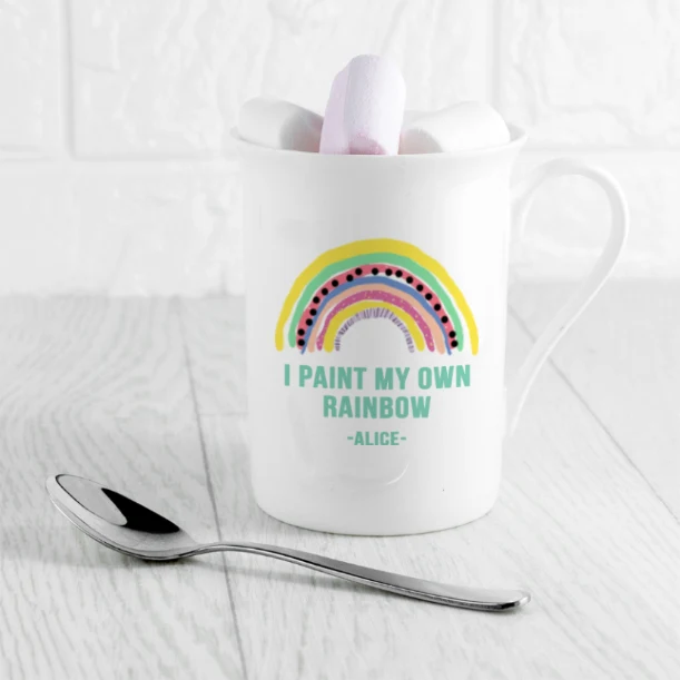 Personalised My Own Rainbow Bone China Mug