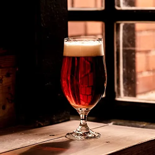 KROSNO Lager Beer Glasses | Set of 6 | 16.9 oz | Harmony Collection | Perfect for Home, Restaurants and Pubs | Dishwasher Safe