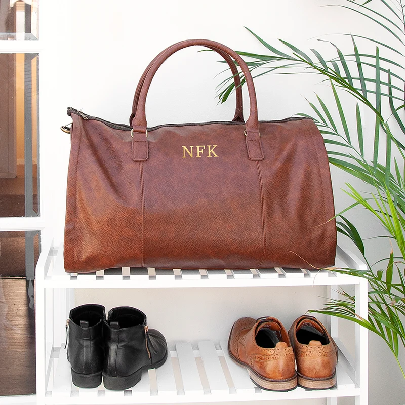 Personalised Monogrammed Vegan Leather Business Garment Bag