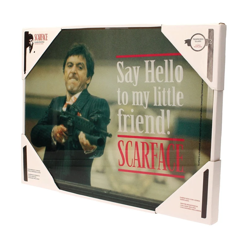Scarface Glasposter Say Hello 40 x 30 cm