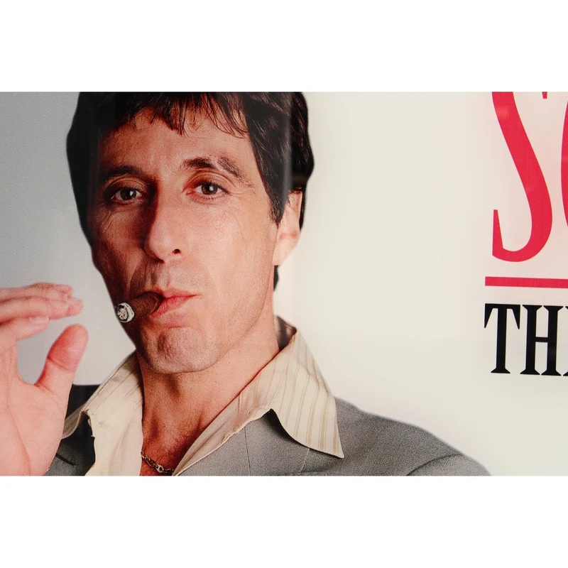 Scarface Glasposter The World Is Yours (Grey Background) 60 x 30 cm
