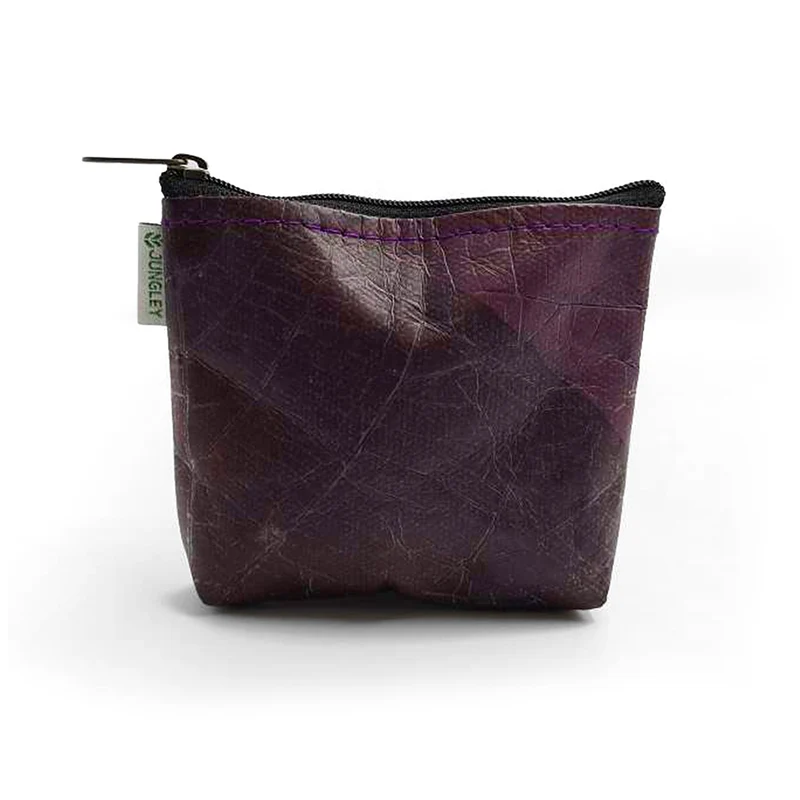 Leaf Leather Straight Edge Coin Bag